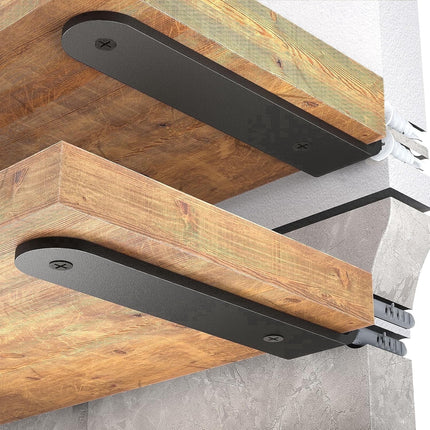 Yeabett Shelf Brackets ,Heavy Duty Shelf Brackets for Metal Wall Mounting, Load Capacity 150 lb, Black
